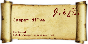 Jasper Éva névjegykártya